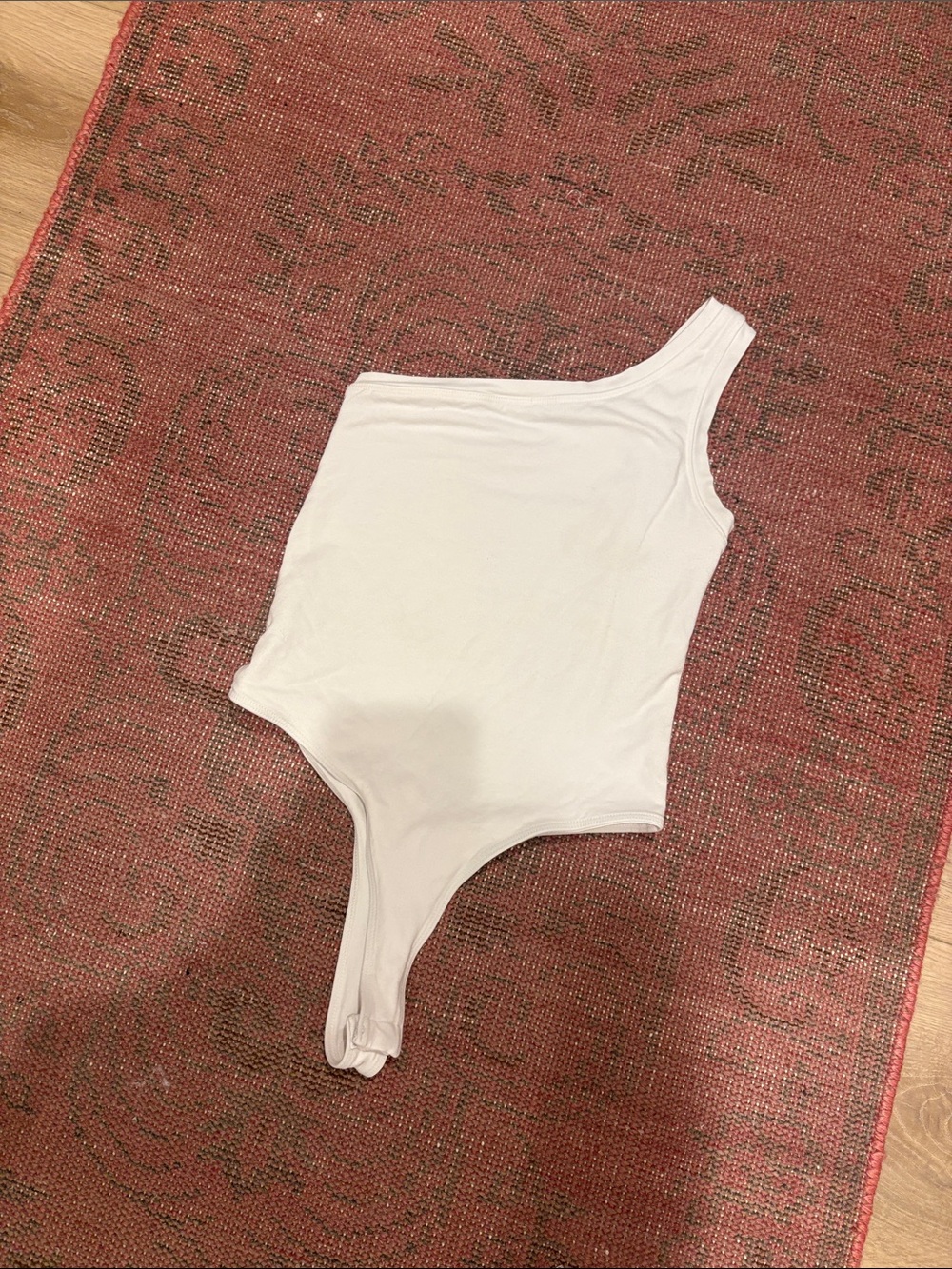 Asymmetric One-Shoulder White Bodysuit for Women